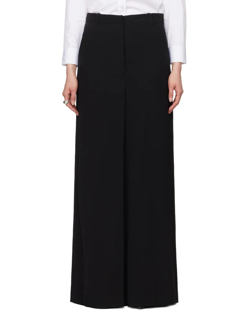 Dries van Noten Black Vented Maxi Skirt 900
