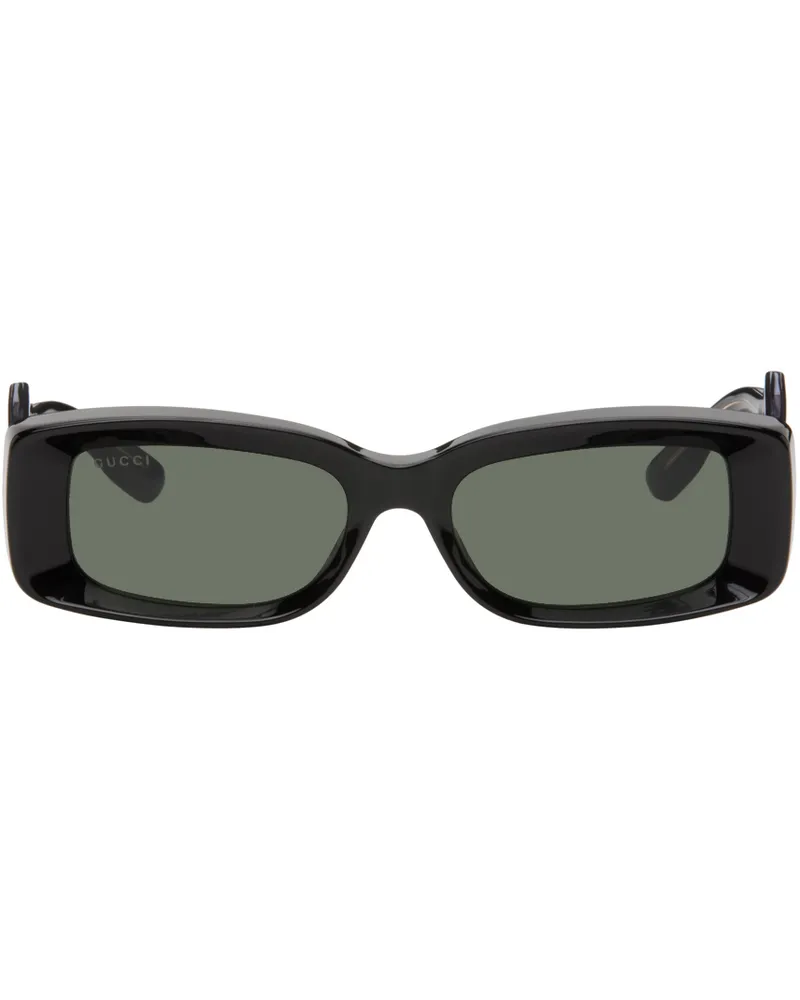 Gucci Black Rectangular Sunglasses Black-black-grey