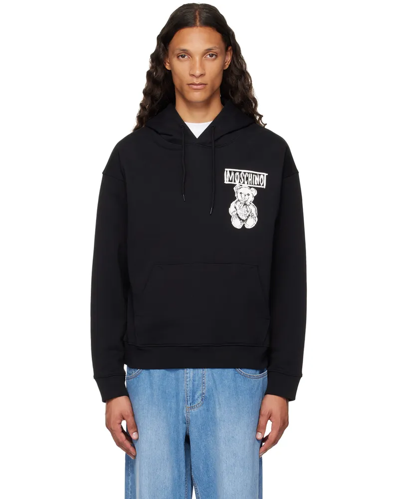 Moschino Black Teddy Bear Hoodie Multi