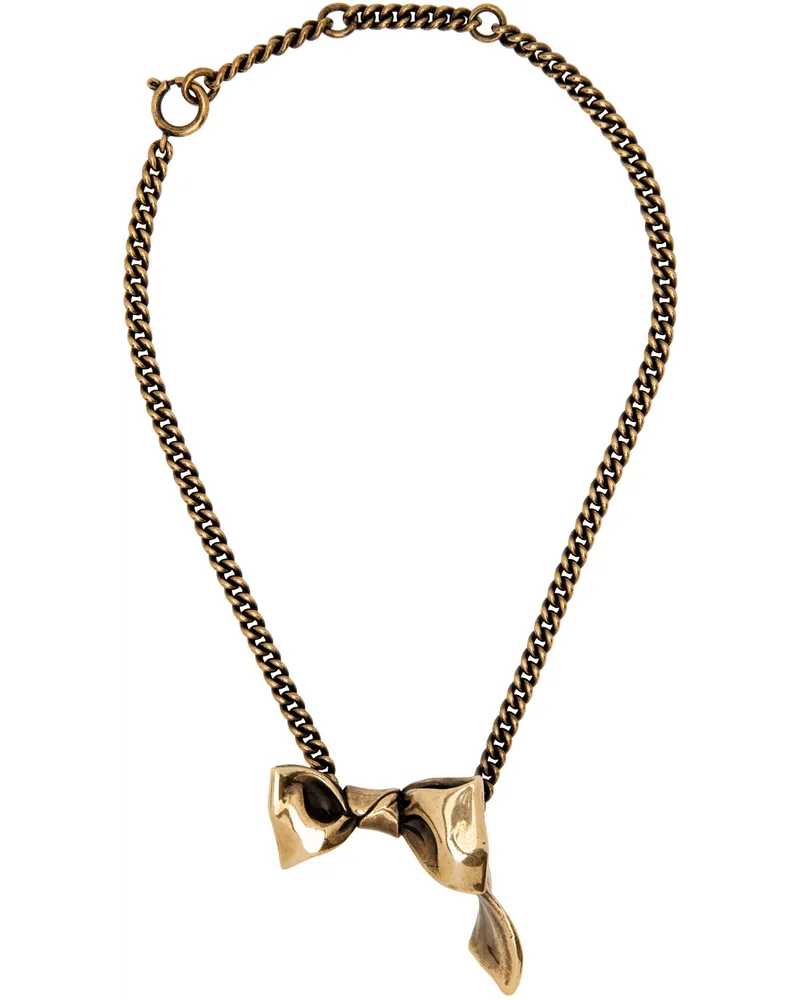 Acne Studios Gold Karen Kilimnik Edition Bow Necklace Byk