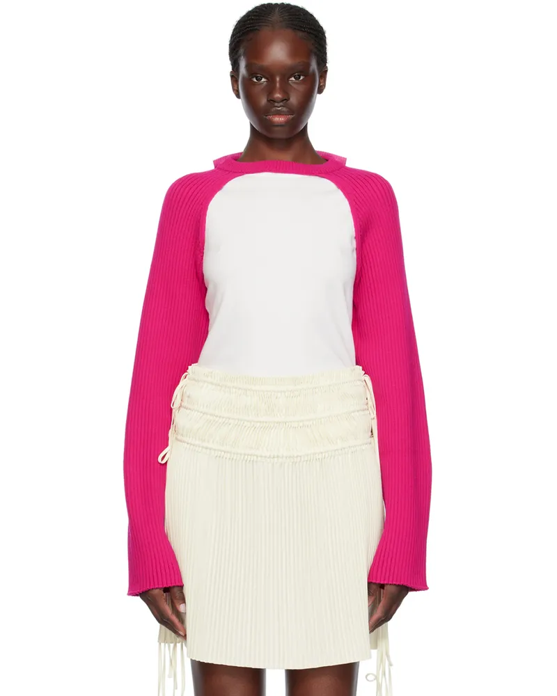 Helmut Lang Pink Rib Sweater Fuschia