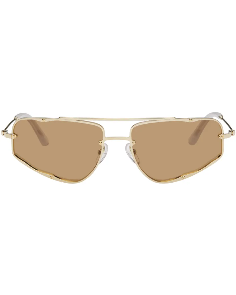 Eckhaus Latta SSENSE Exclusive Gold 'The Speed' Sunglasses Gold