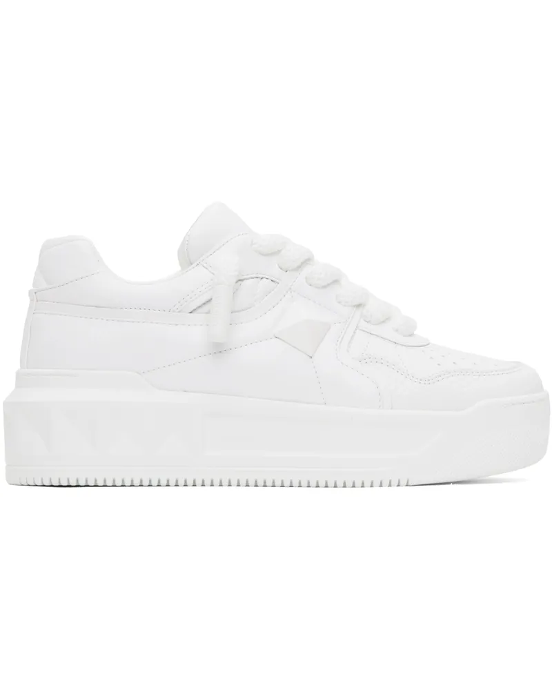 Valentino Garavani White One Stud XL Nappa Leather Sneakers Bianco