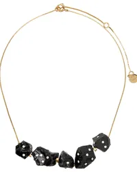 Marni Gold & Black Pietra Dura Necklace 00nblack