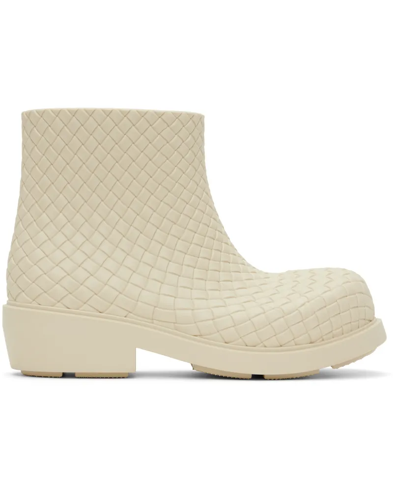 Bottega Veneta Off-White Fireman Ankle Boots 9031