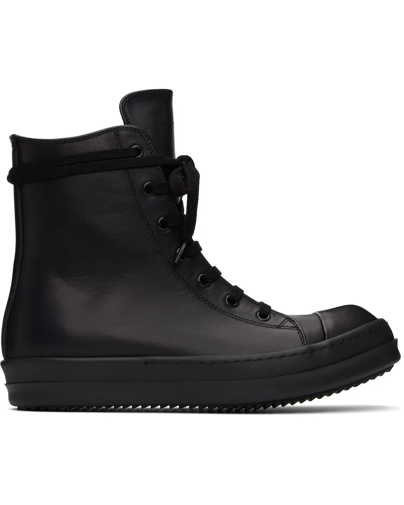 Rick Owens Black Hollywood Leather Sneakers 999