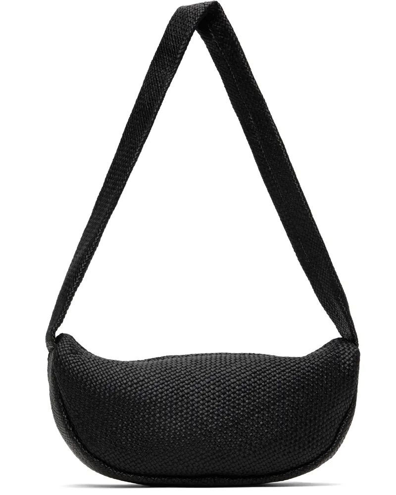 St. Agni Black Woven Crescent Bag Black