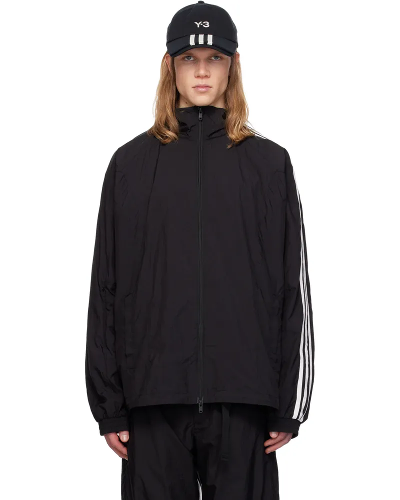 Y-3 Black 3-Stripes Nylon Shell Jacket Black
