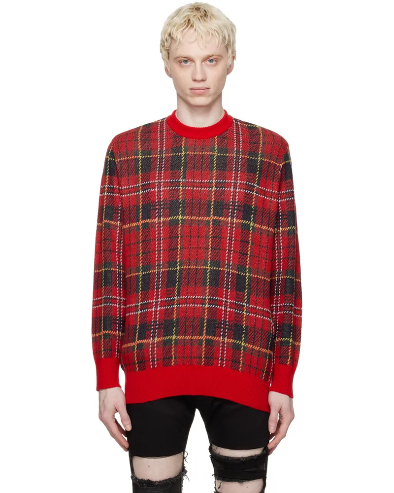 Undercover Red Check Sweater Red