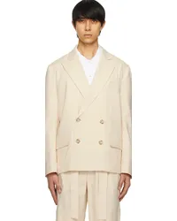 COMMAS Off-White Double-Breasted Blazer Cream