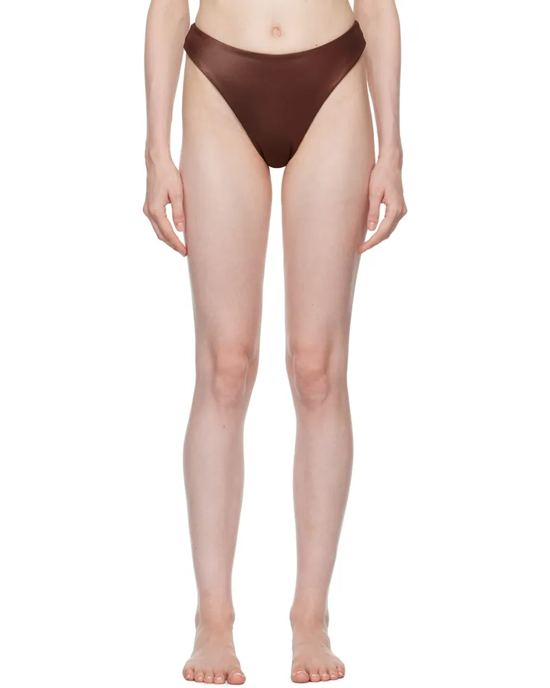 Magda Butrym Brown High Leg Bikini Bottom Brown