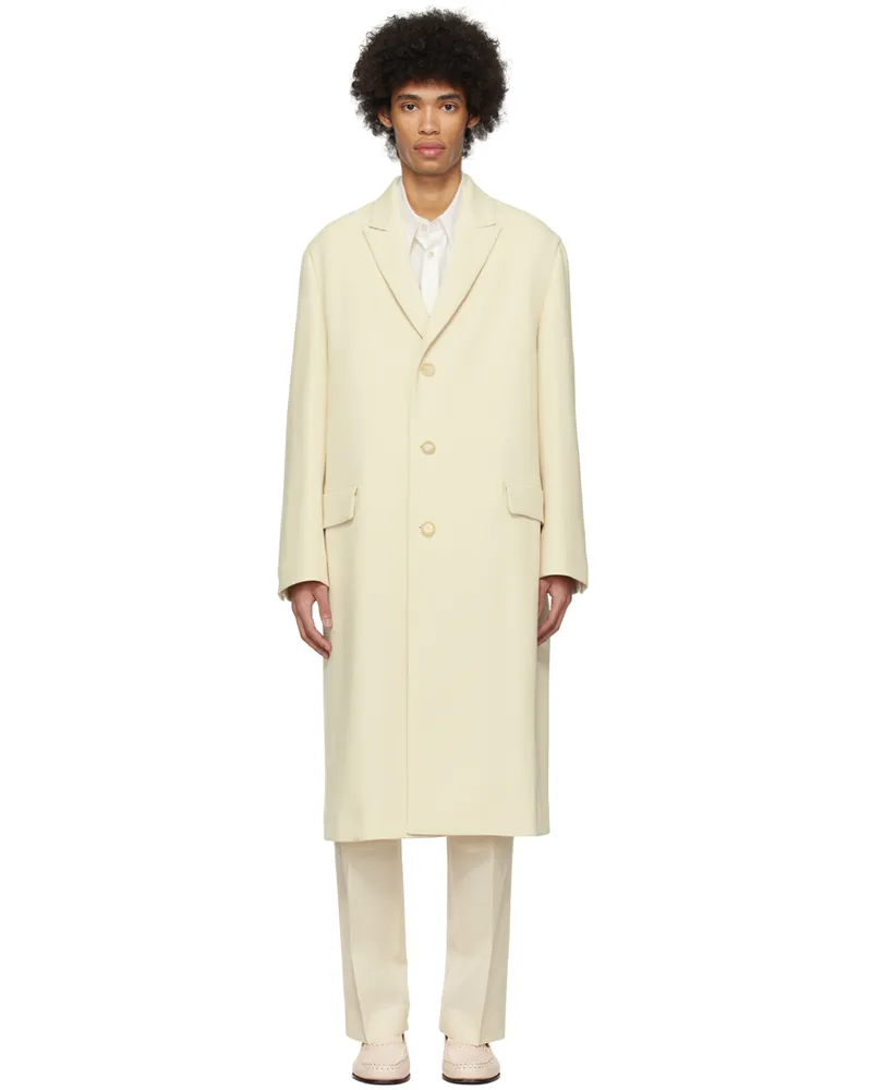 AURALEE Off-White Chesterfield Coat Ivory