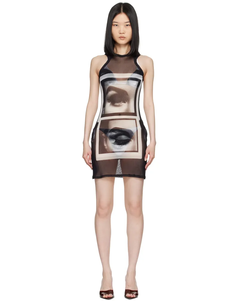 Jean Paul Gaultier Black 'The Eyes And Lips' Minidress 000201-black