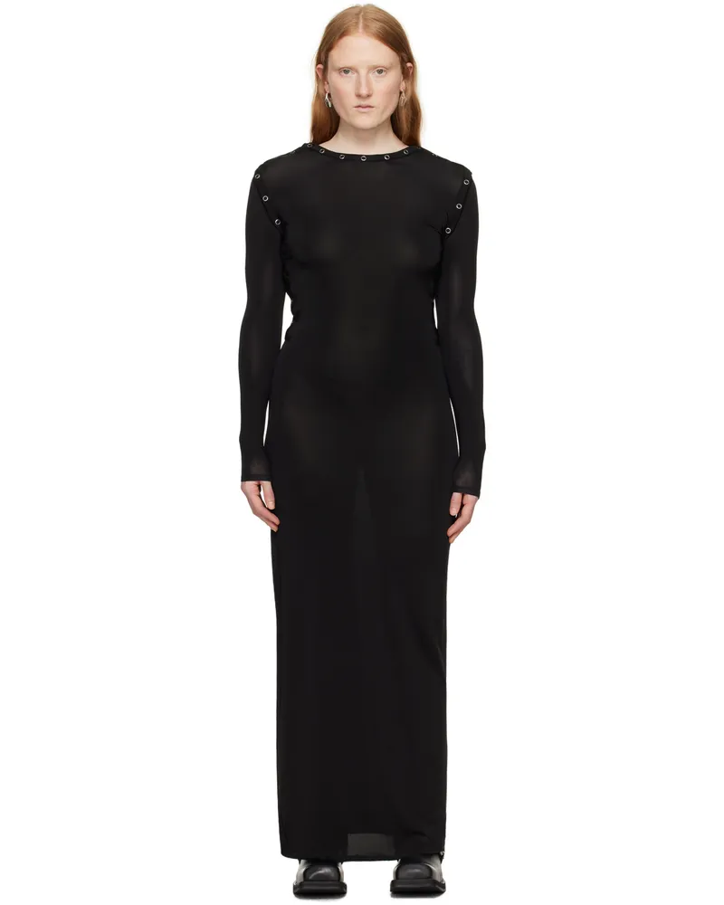 Y/PROJECT Black Snap Off Maxi Dress Black