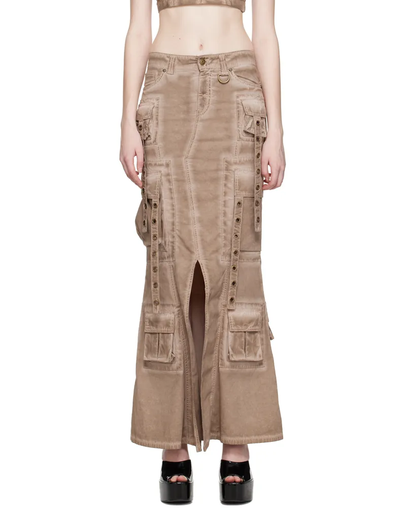 Blumarine Brown Bellows Pocket Maxi Skirt N0811