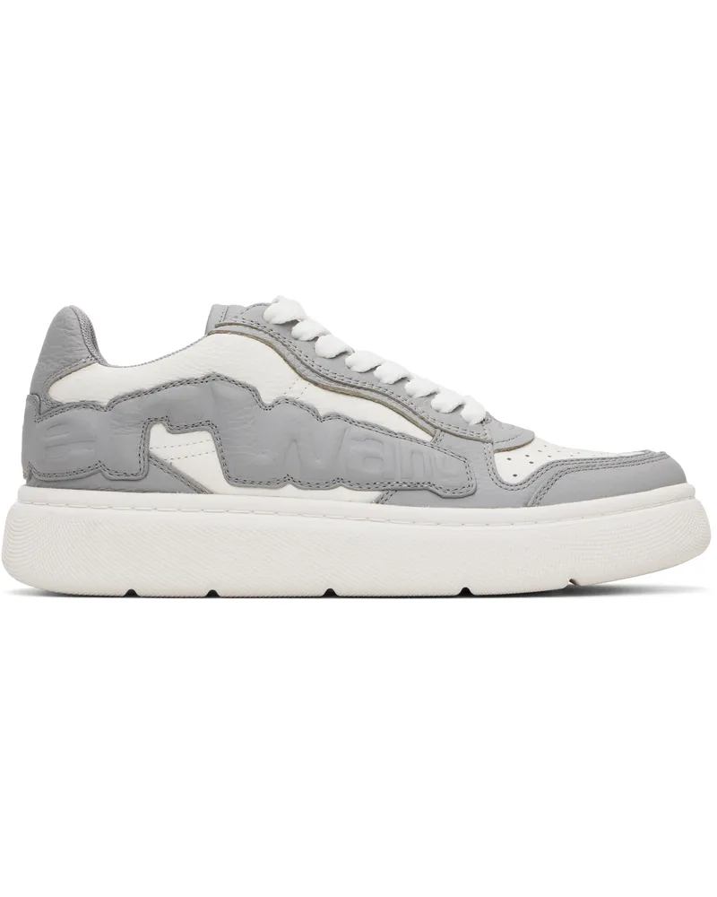 Alexander Wang Gray & White Puff Pebble Leather Sneakers Grey