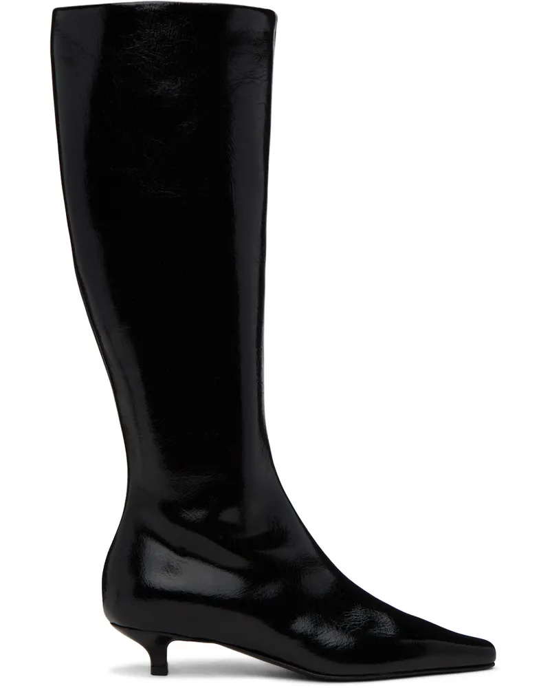Totême Black 'The Slim' Knee-High Boots 001