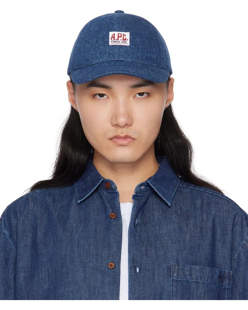 A.P.C. Blue Charlie Carpenter Baseball Cap Ial