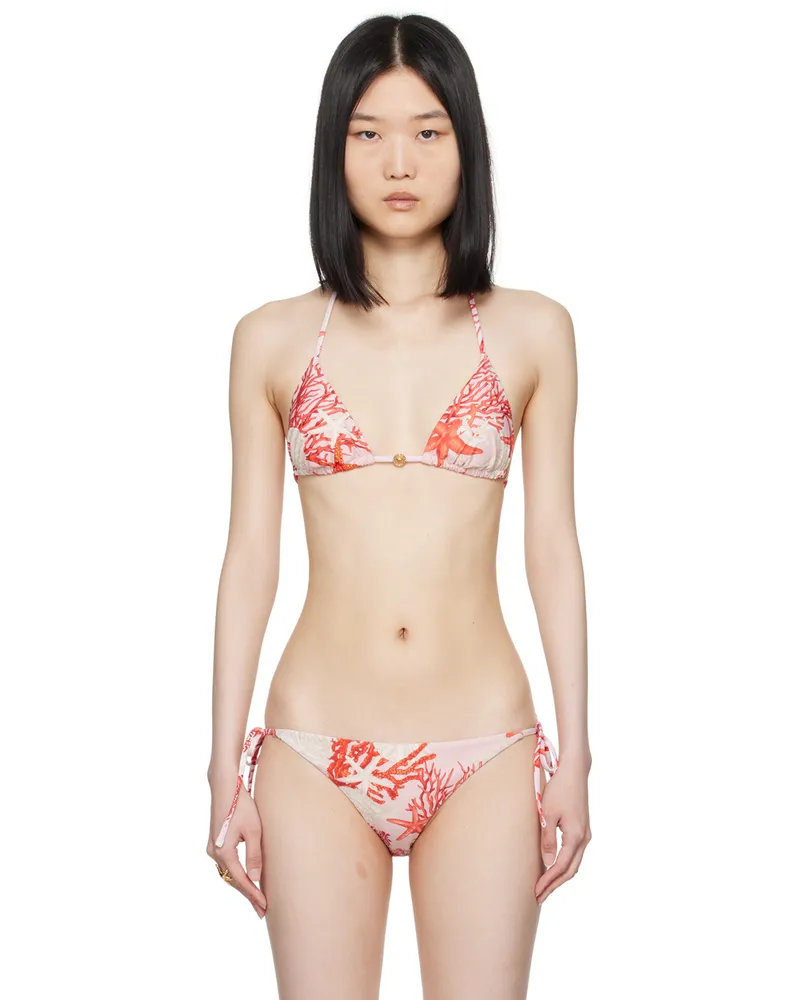 Versace Pink Barocco Sea Bikini Top 5pb50-drose+cor+bon