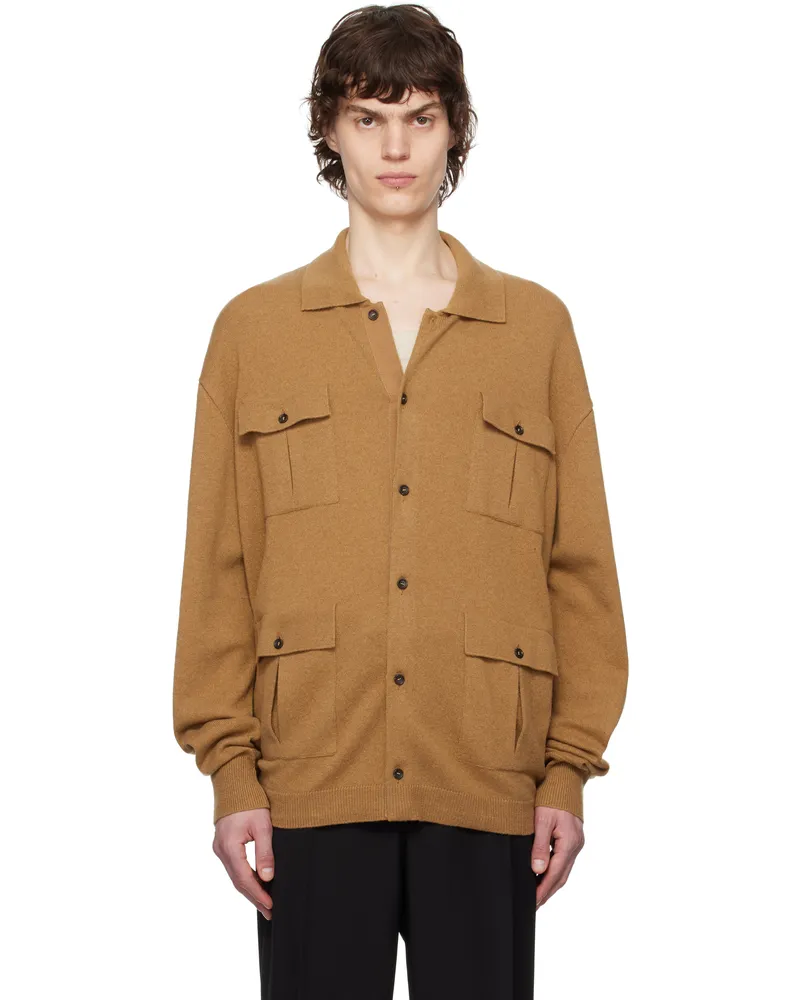 Bally Tan Cashmere Cardigan Deserto