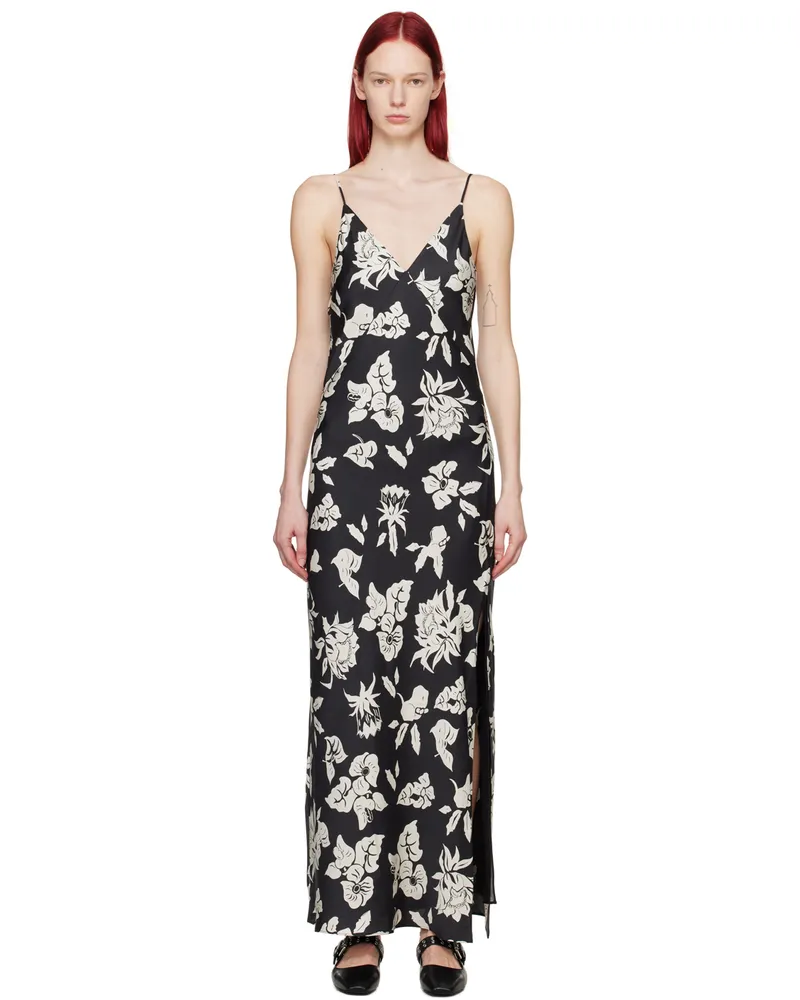 Rag & Bone Black Larissa Midi Dress Blkflrl
