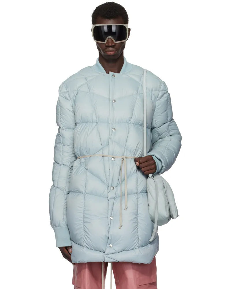 Rick Owens Blue Porterville Flight Liner Down Coat 36