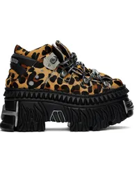 VETEMENTS Tan New Rock Edition Platform Sneakers Leopard