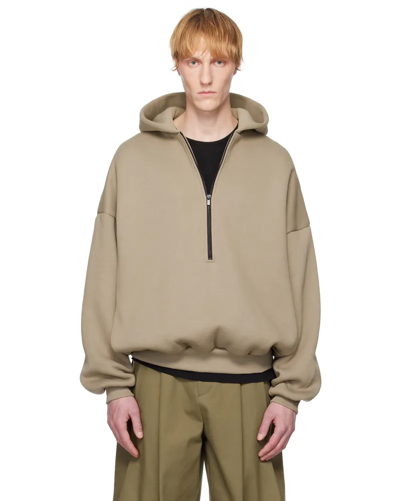 Fear of God Beige 'Eternal' Half Zip Hoodie Dusty
