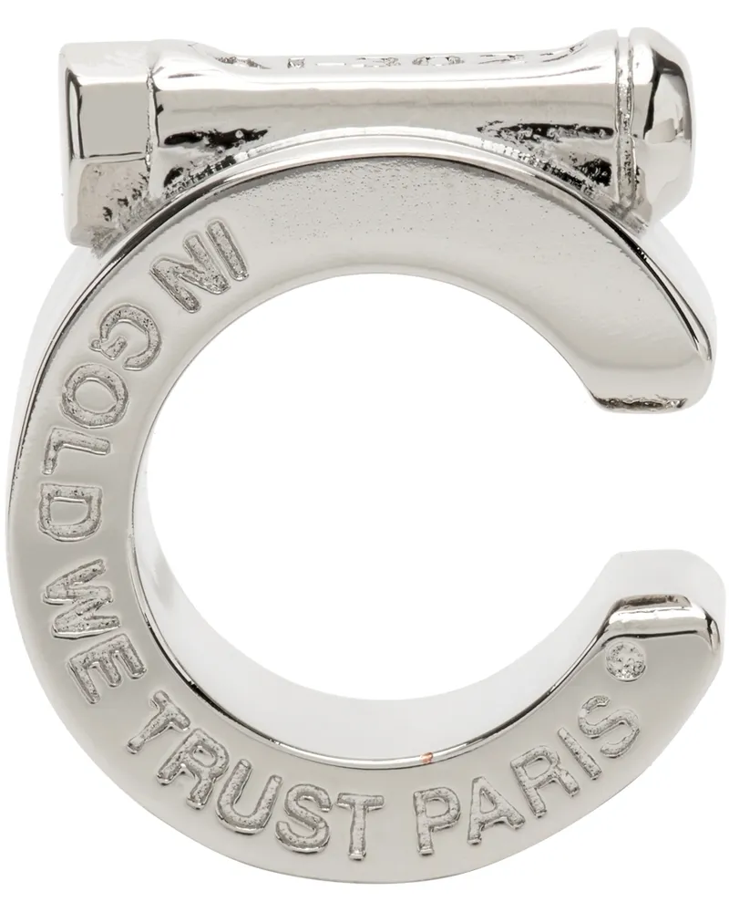 In Gold We Trust Paris Silver Large Piston Ear Cuff Palla