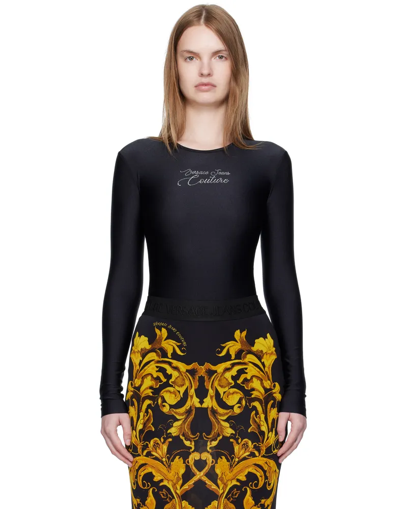 Versace Jeans Black Logo Bodysuit E899