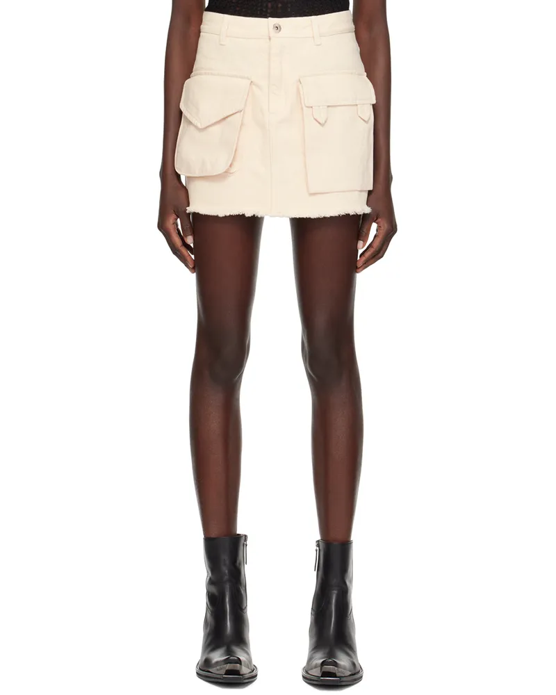 Marques ' Almeida Off-White Patch Pocket Miniskirt Off