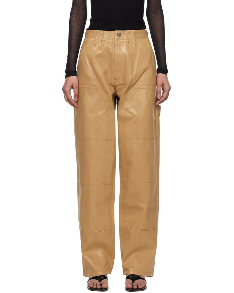 Dion Lee Beige Laminated Jeans Timber
