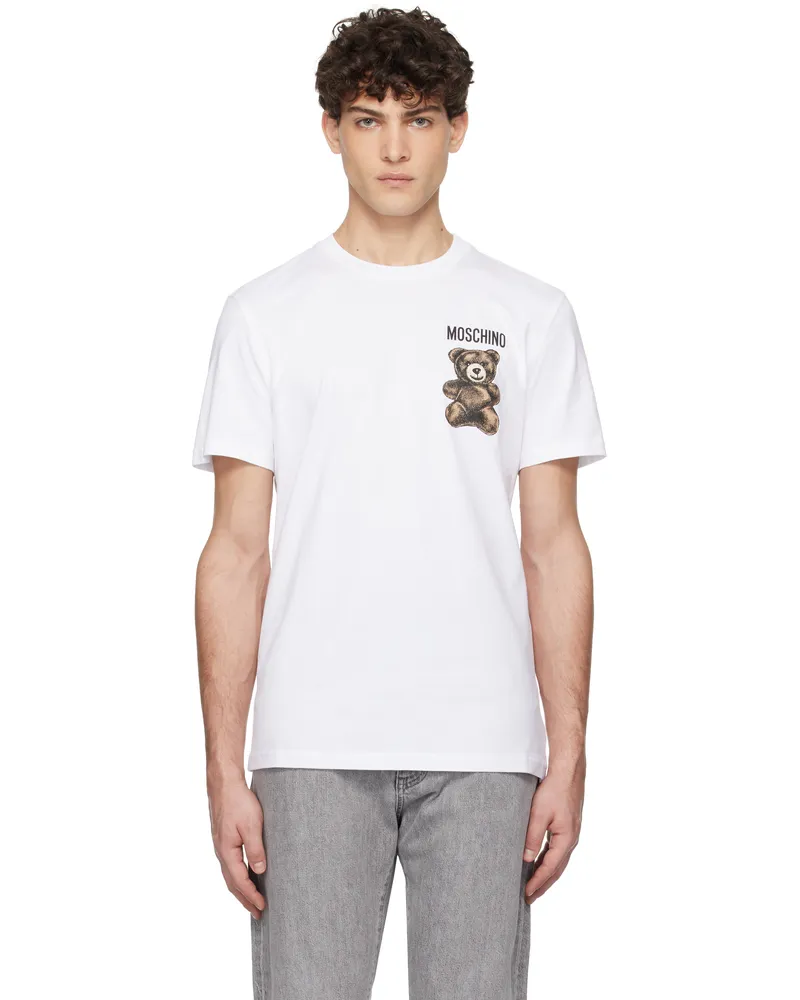 Moschino White Little Teddy Bear T-shirt Multi