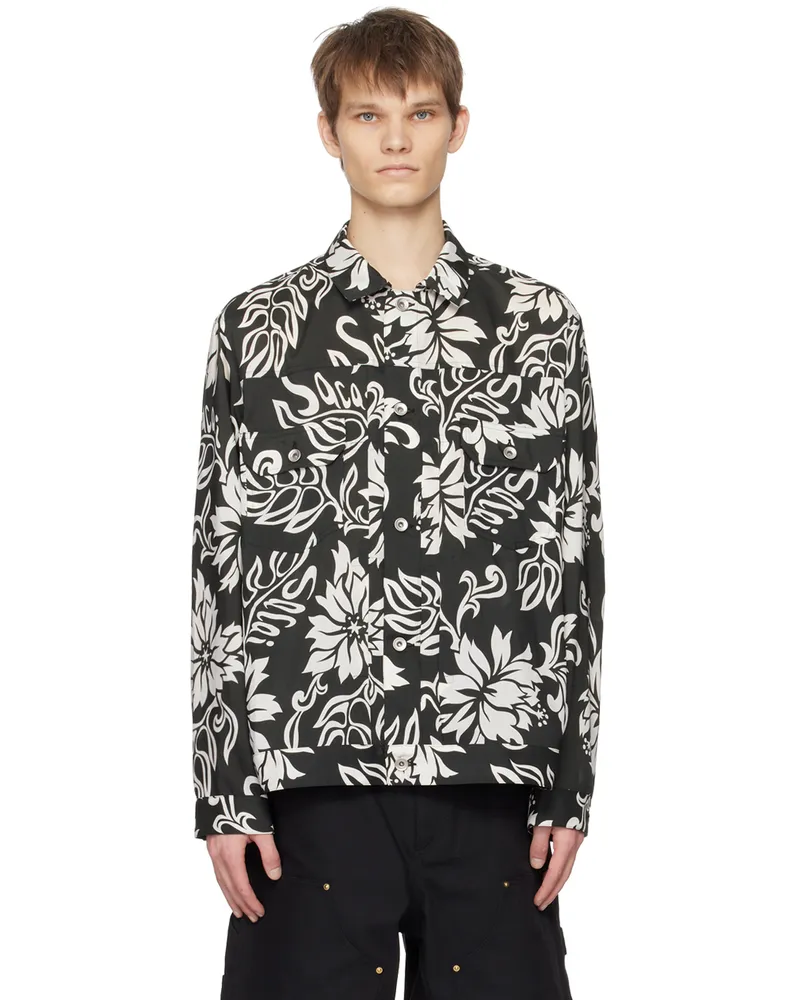 Sacai Black & White Floral Jacket 001