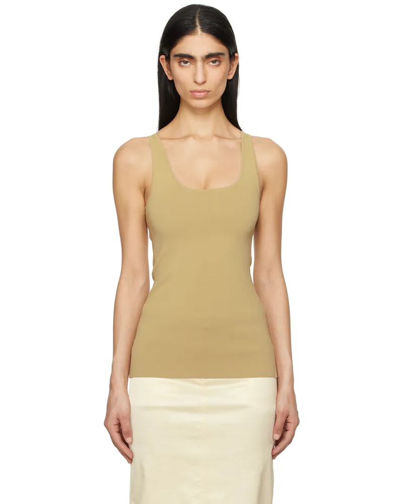 Totême Beige Compact Knit Tank Top Desert