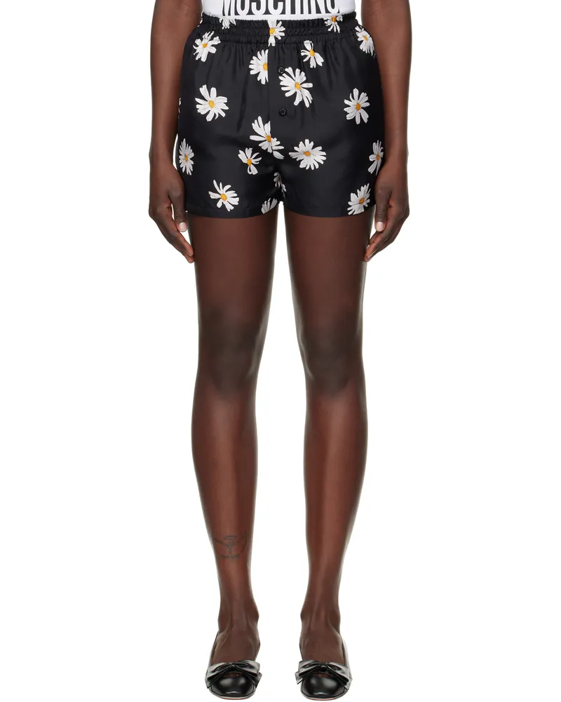 Moschino Black All Over Daisy Print Shorts 1555