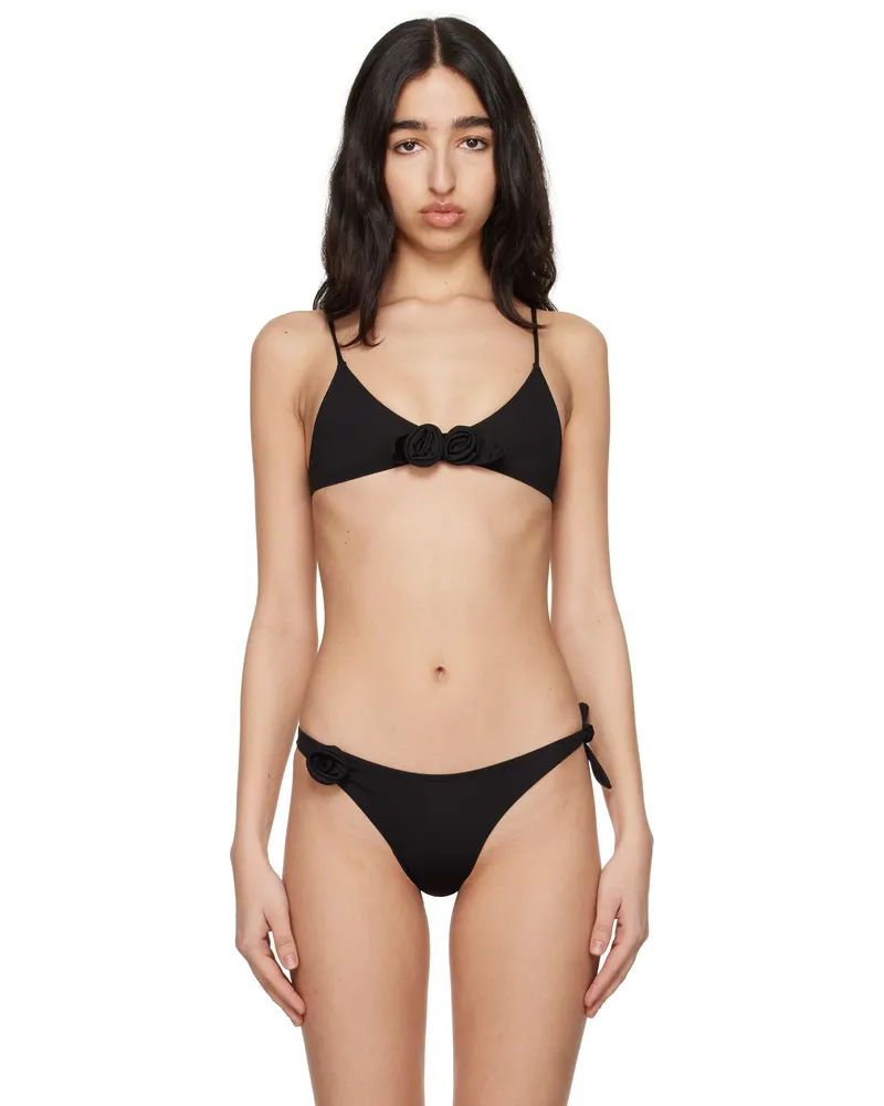 COPERNI Black Flower Bikini Top Black