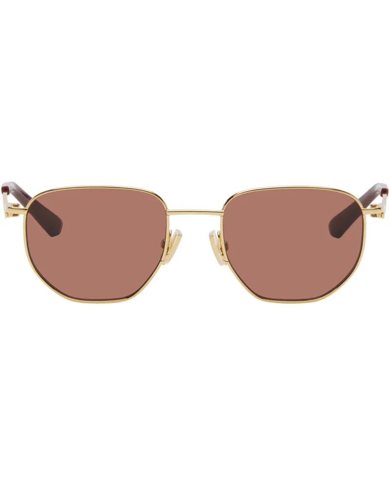 Bottega Veneta Gold Split Metal Sunglasses 006