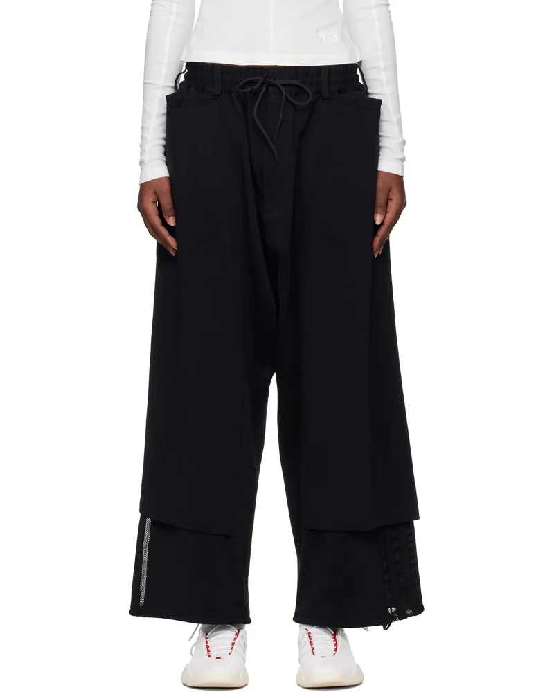 Y-3 Black 3-Stripes Openhem TP Track Pants Black