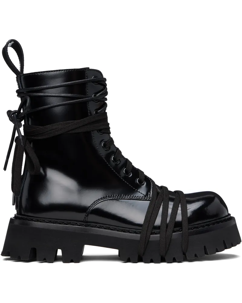 Moschino Black Biker Boots Black