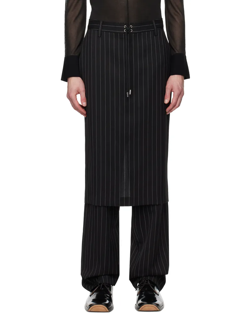 Jean Paul Gaultier Black 'The Lace-Up Suit' Trousers 0001-black