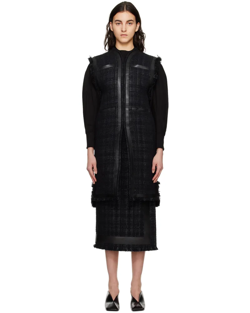 Mame Kurogouchi Black Crafted Minidress Black