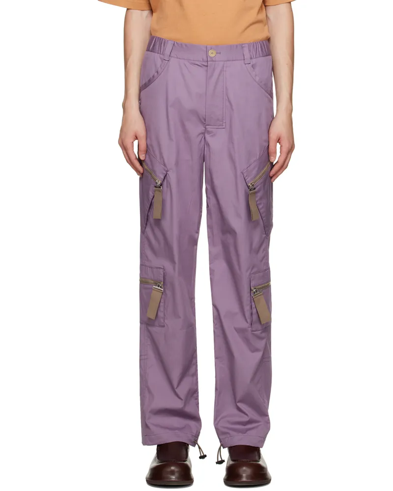 Jacquemus Purple Le Raphia 'Le Cargo Marrone' Cargo Pants 610
