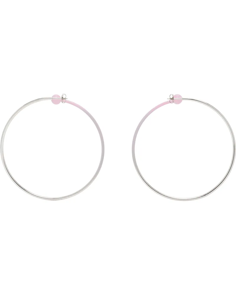 Justine Clenquet Silver & Pink Marfa Gradient Earrings Pink