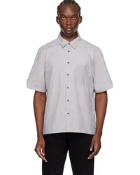 Rag & Bone Gray & White Dalton Shirt Brwstripe