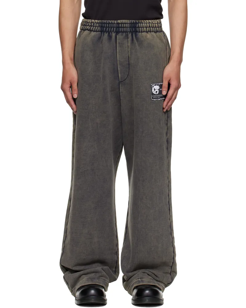 WE 11 DONE Gray Teddy ID Jersey Sweatpants Charcoal