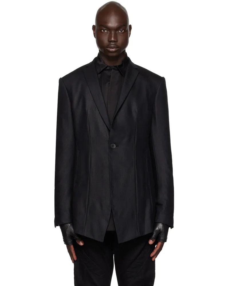 Julius Black Button Blazer Black