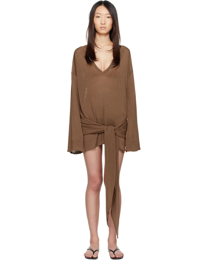 ATTICO Brown Mini Abito Cover-up 221