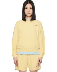 SPORTY & RICH Yellow Serif Logo Sweatshirt Almond