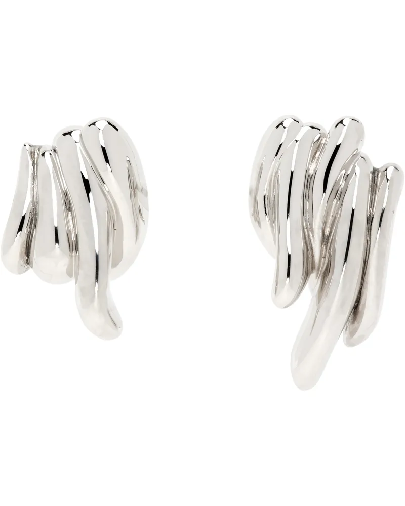 Jil Sander Silver Mismatched Earrings 043